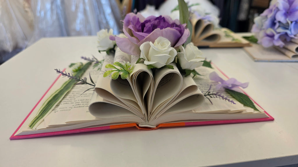 Purple, white, green  Floral Books
