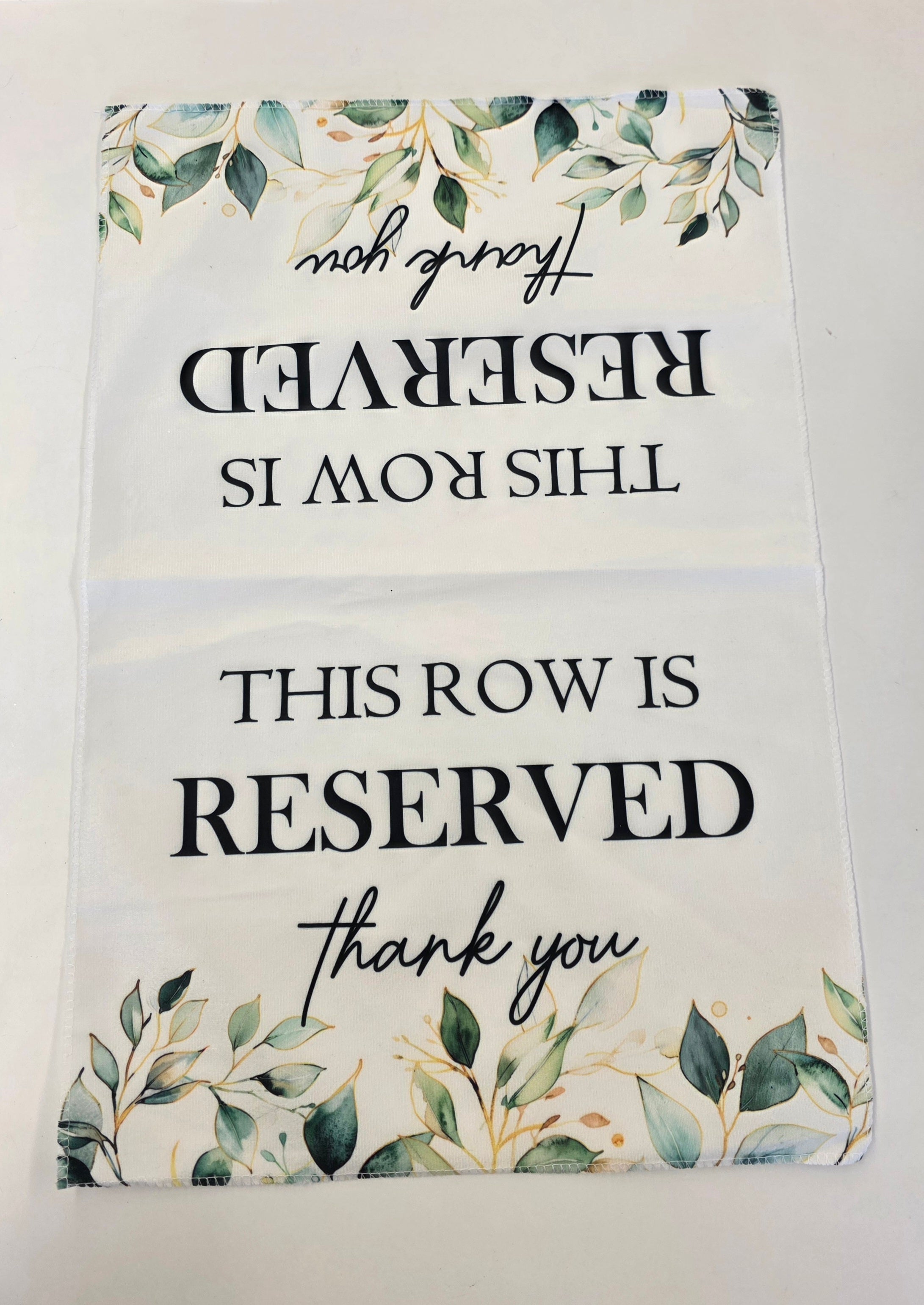 8 Reserved Row Cloth Signs