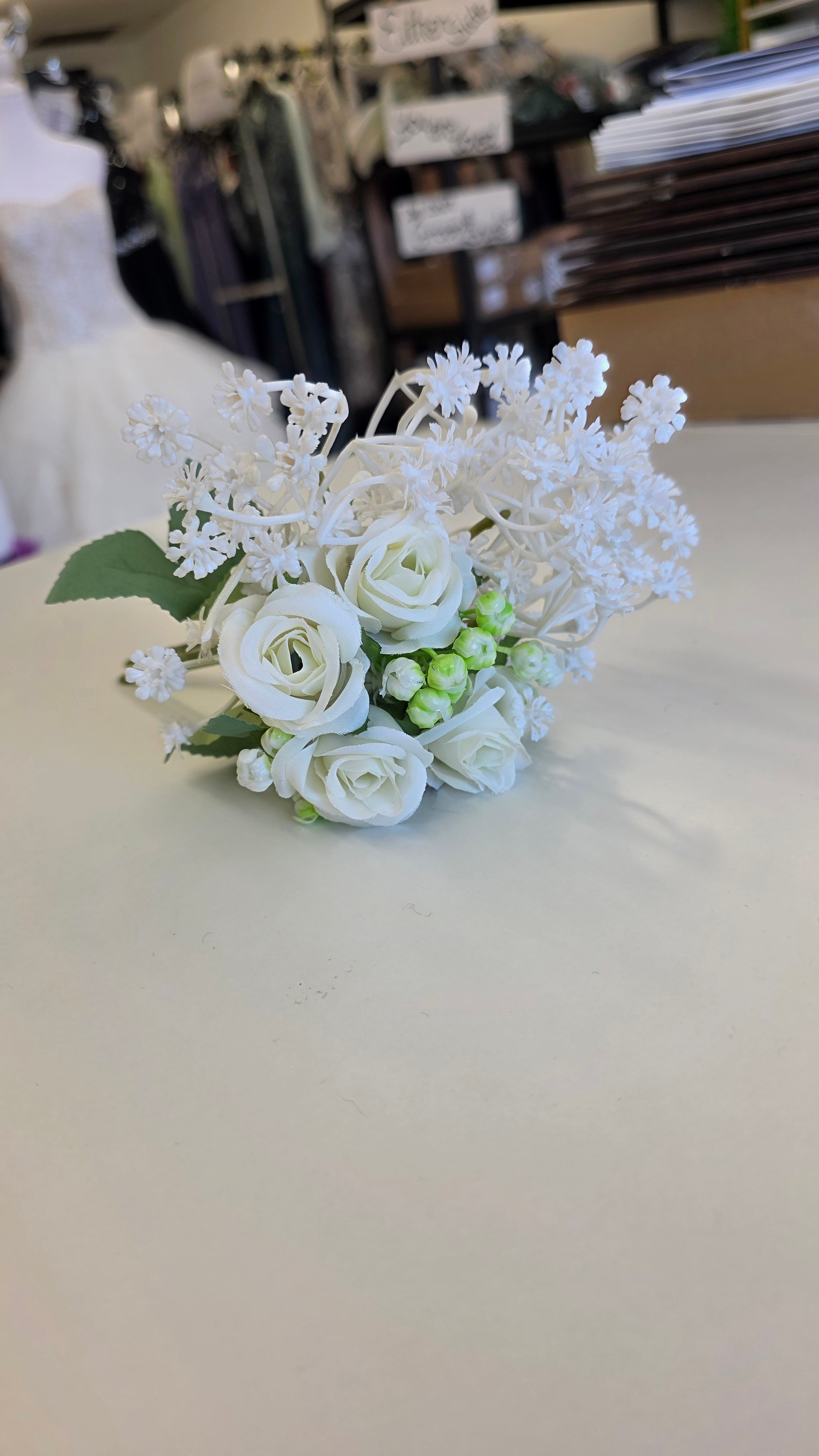 White, Green  17 Small Bouquets