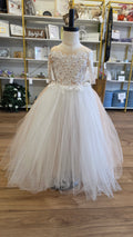 Nude White  flower girl dress, 4T