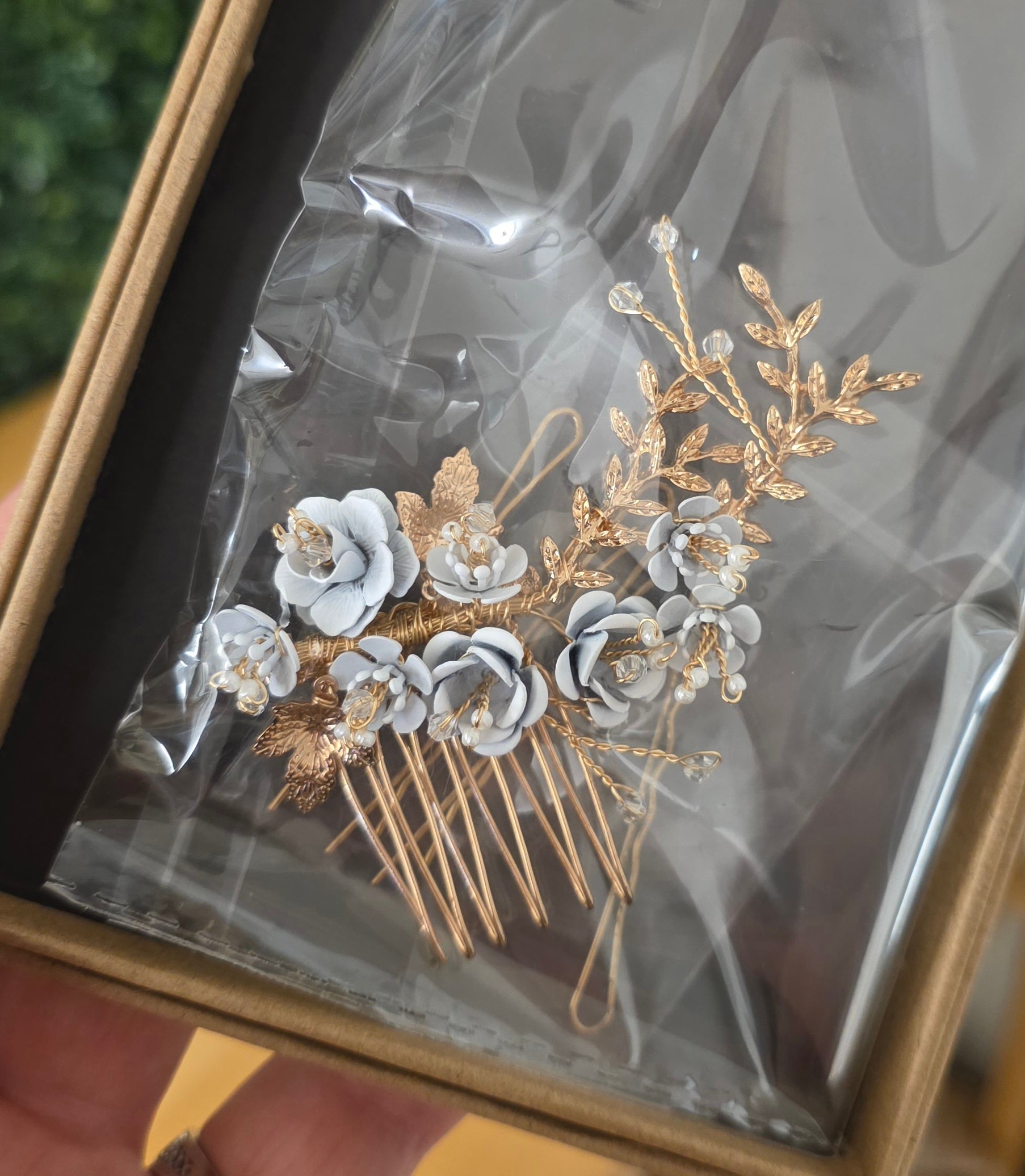 Blue, Gold AwBridal Hair Piece