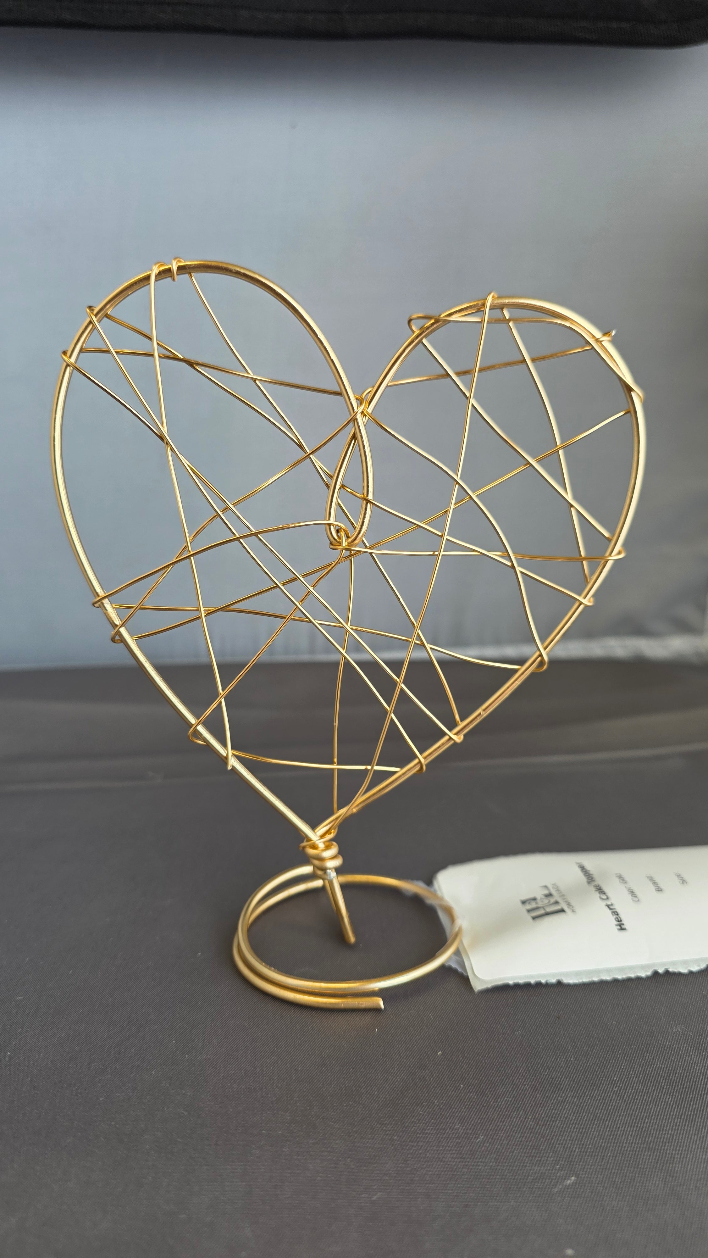 Gold  Heart Cake Topper