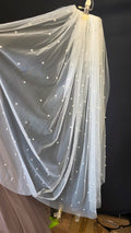 Ivory / Fingertip Veil w/ Pearls, Fingertip