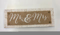 Burlap / White His & Hers Mr & Mrs Sign