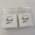 Clear / White / Thank you Bags, 3.9in x 3.9in