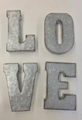 Silver / rustic / "LOVE" letters