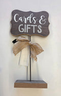 Burlap / Wood His & Hers Card and Gifts Sign