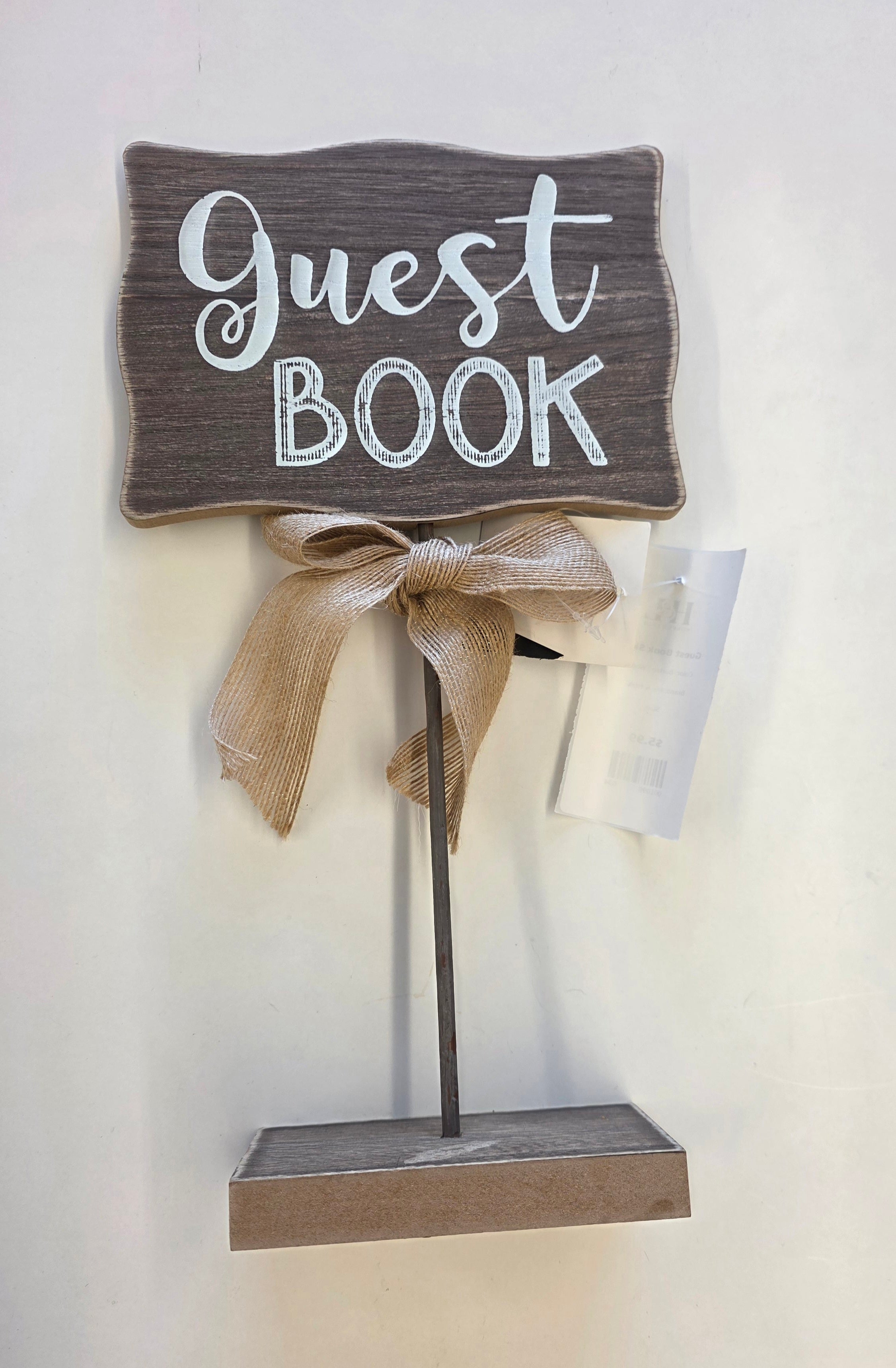 Burlap / Wood His & Hers Guest Book Sign