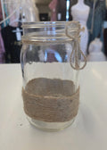 Burlap / Clear / 10 - Burlap Mason Jars
