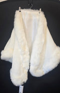 White / Fur Shawl, OS