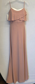 Pink Satin Jenny Yoo Bridesmaid Dress, 4