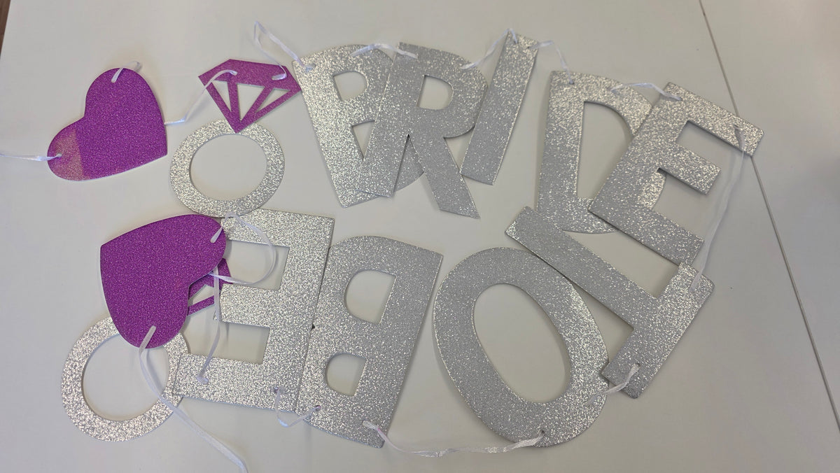 Silver / Purple / Bride To Be Garland