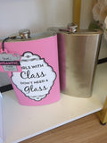 Pink and Silver  2 - His & Hers Alcohol Flasks