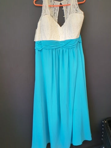 Ivory/Marine Blue Christina Wu Bridesmaid Dress, 26