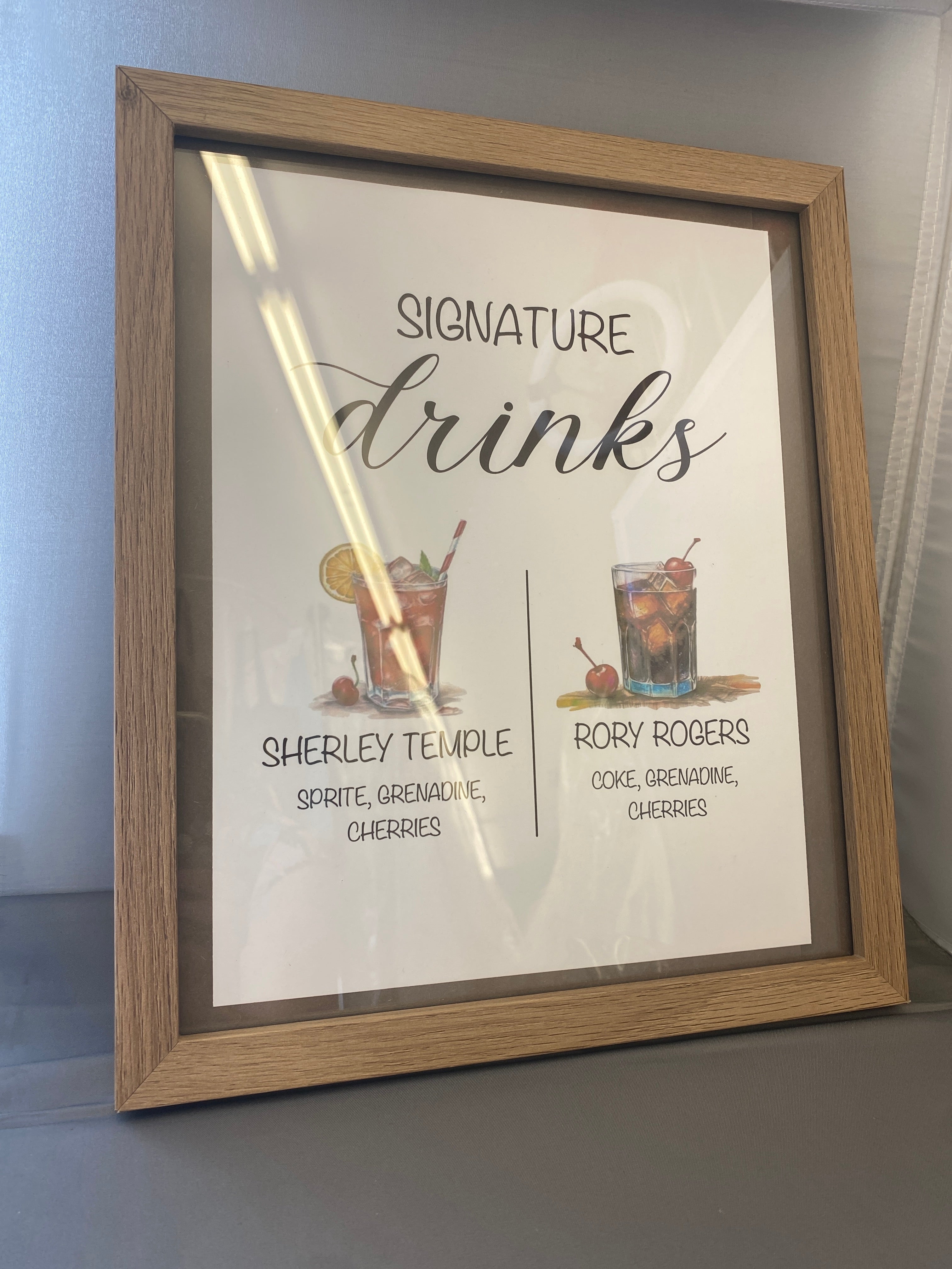 Honey & Lace Signature Drink sign
