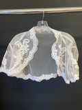 White Tulle Moda Bella White Tulle/Lace Bridal Bolero, 22