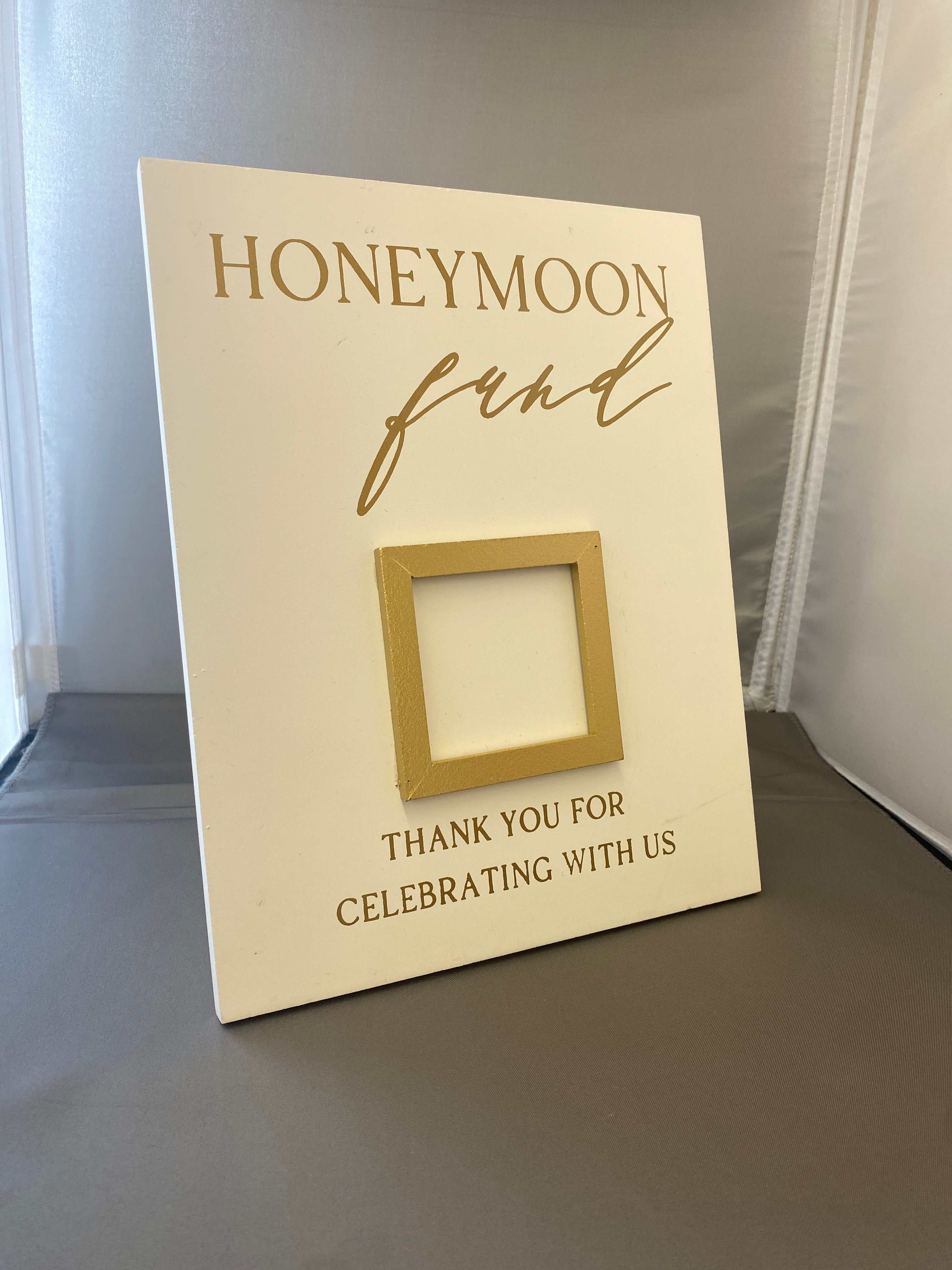 Gold White  Honeymoon Fund QR Code
