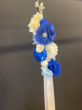 Blue, white Honey & Lace Blue Floral Bridal Belt