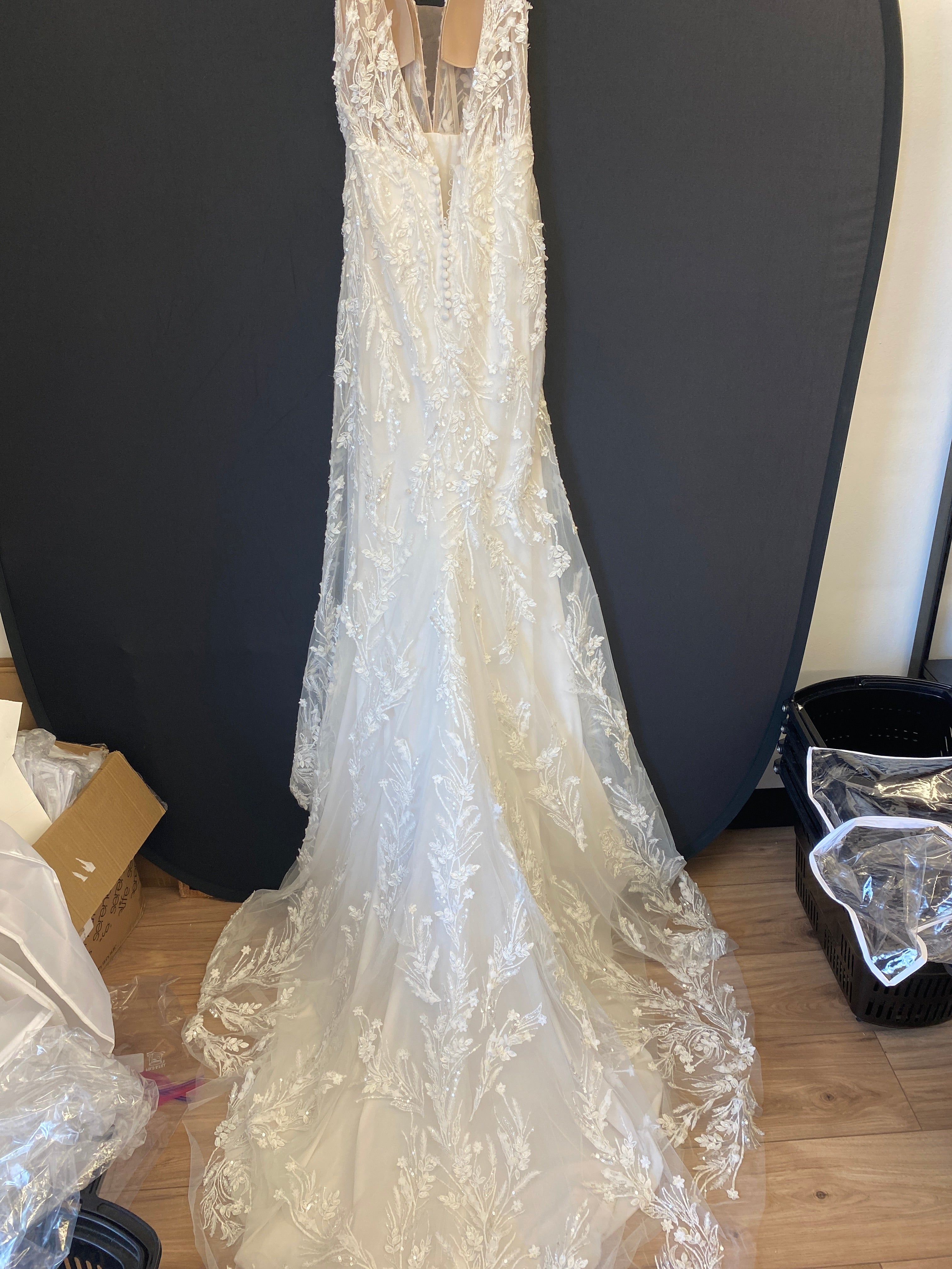 Sand/Ivory/Nude Lillian West Wedding Dress 66212, 10