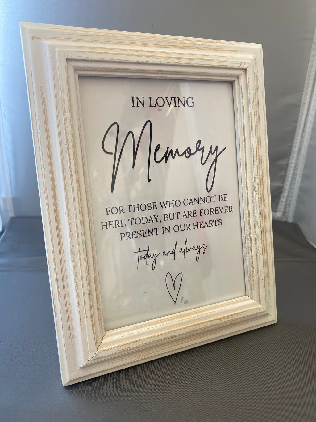 White  In Memory Sign, 5x7