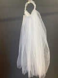 White Tulle Honey & Lace Jewel crown veil