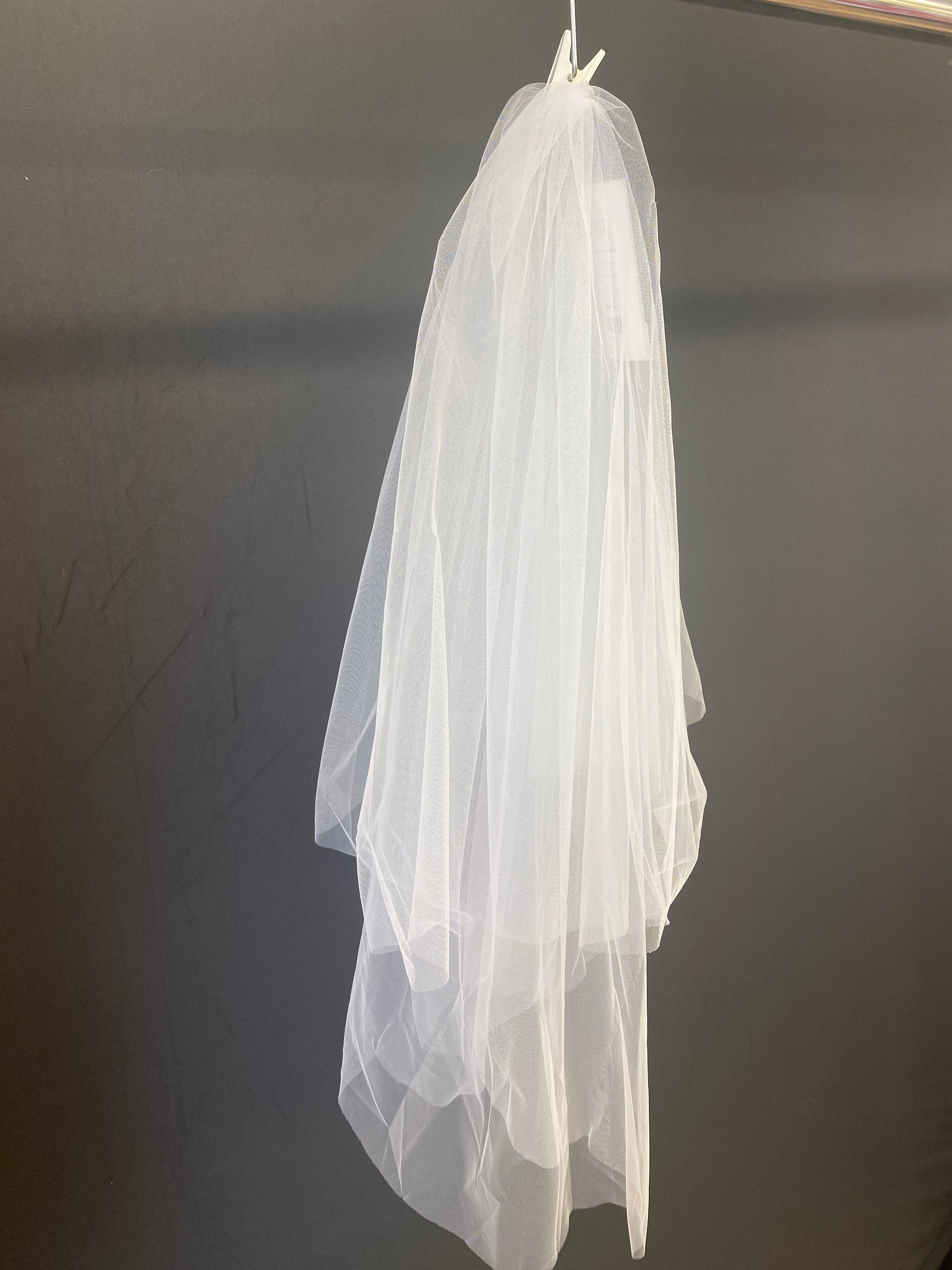 White Tulle Honey & Lace Shoulder length veil